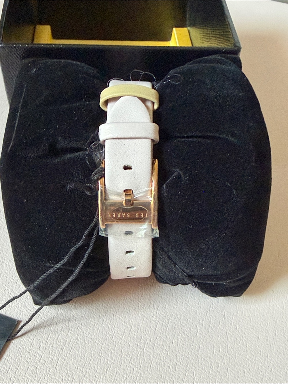 Ted Baker Gold-Tone Case Watch with Black Dial and White Strap - Picture 3 of 4